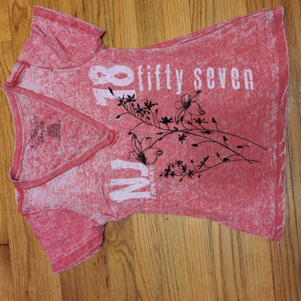 Avalon Coral V-Neck Tee